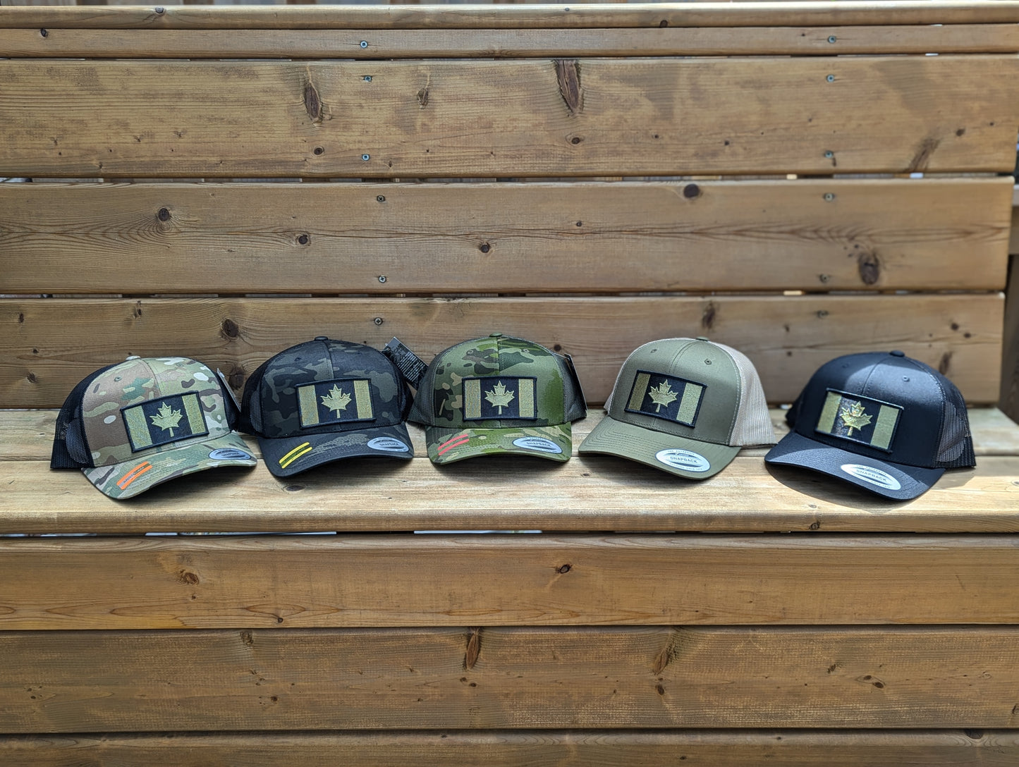 Canadian Flag Hat Patch Military Green