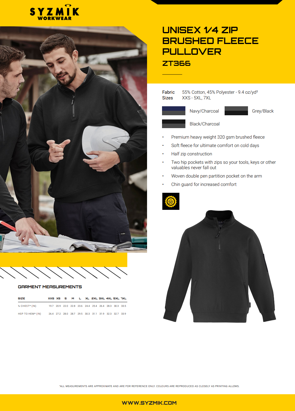 Unisex 1/4 Zip Brushed Fleece Pullover
ZT366