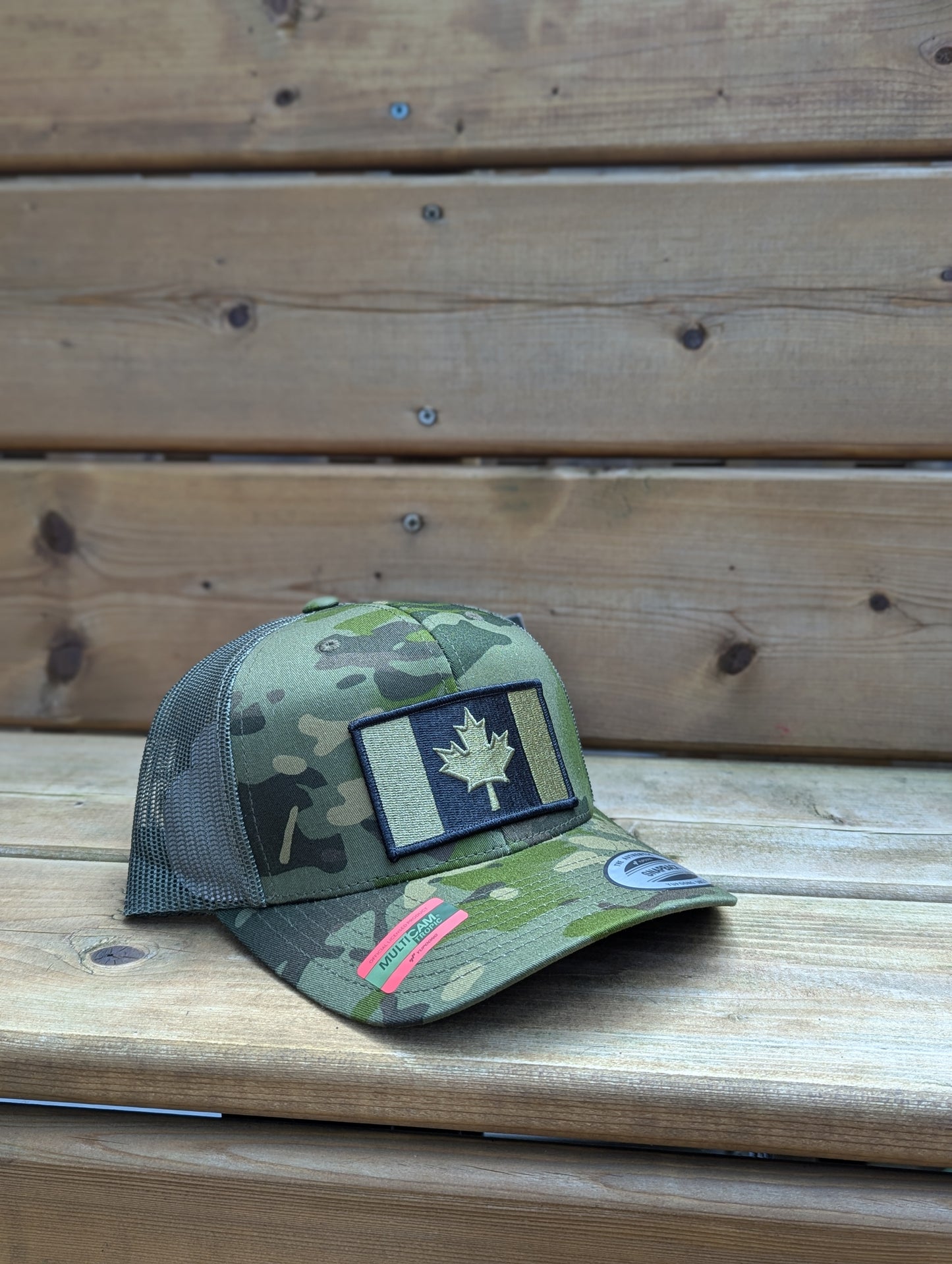 Canadian Flag Hat Patch Military Green