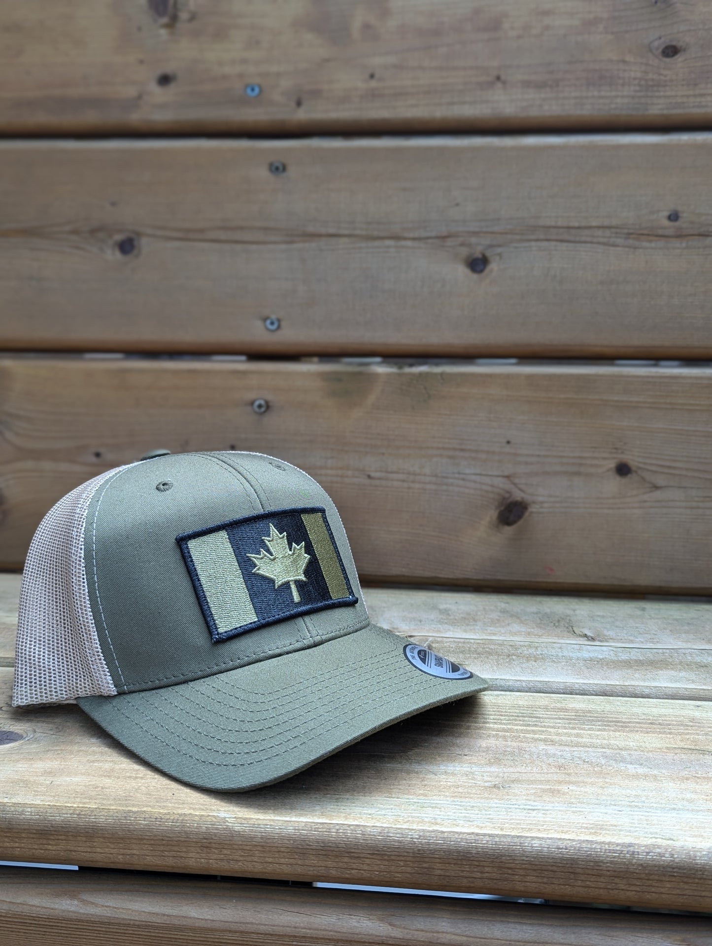 Canadian Flag Hat Patch Military Green