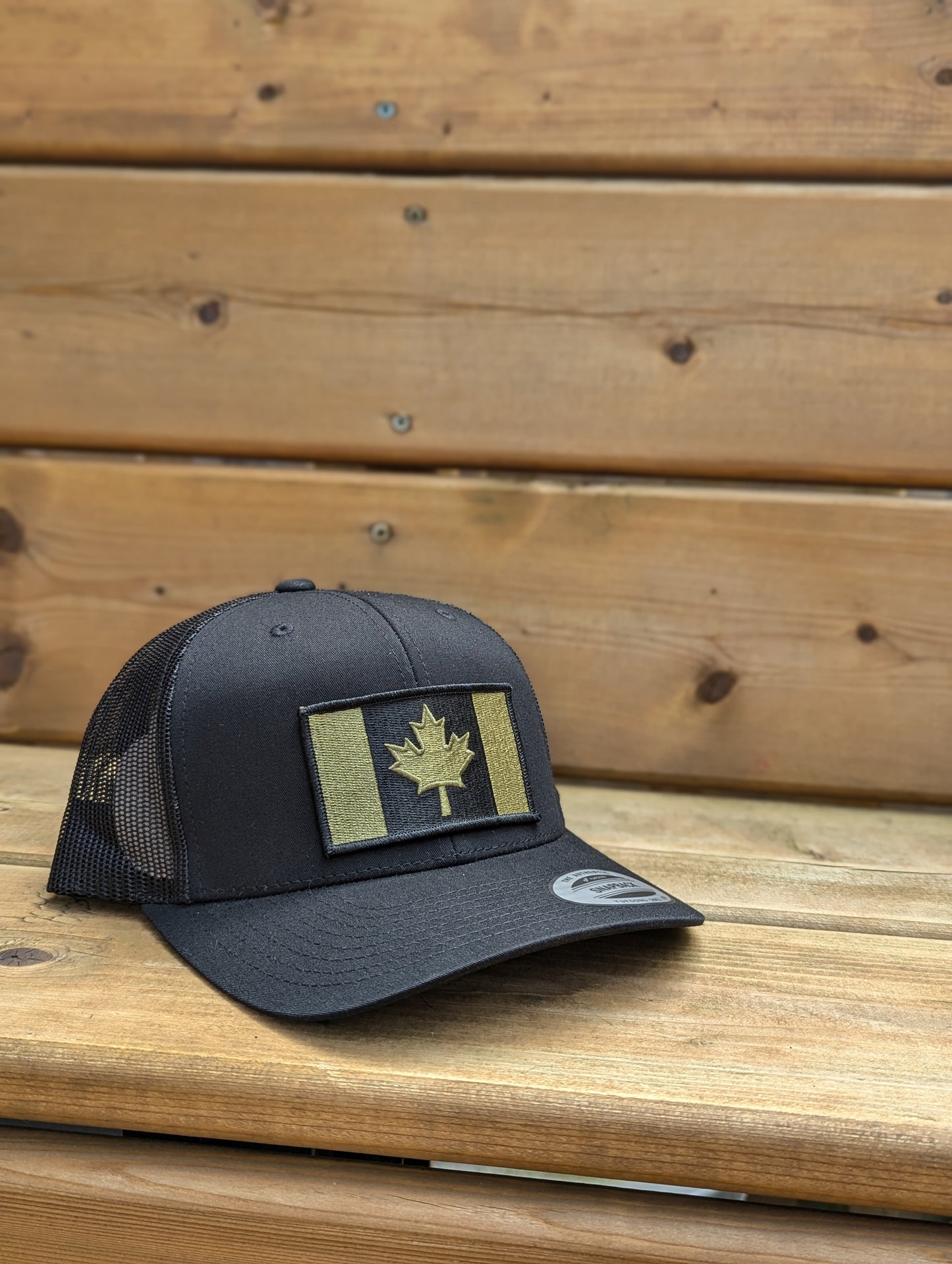 Canadian Flag Hat Patch Military Green