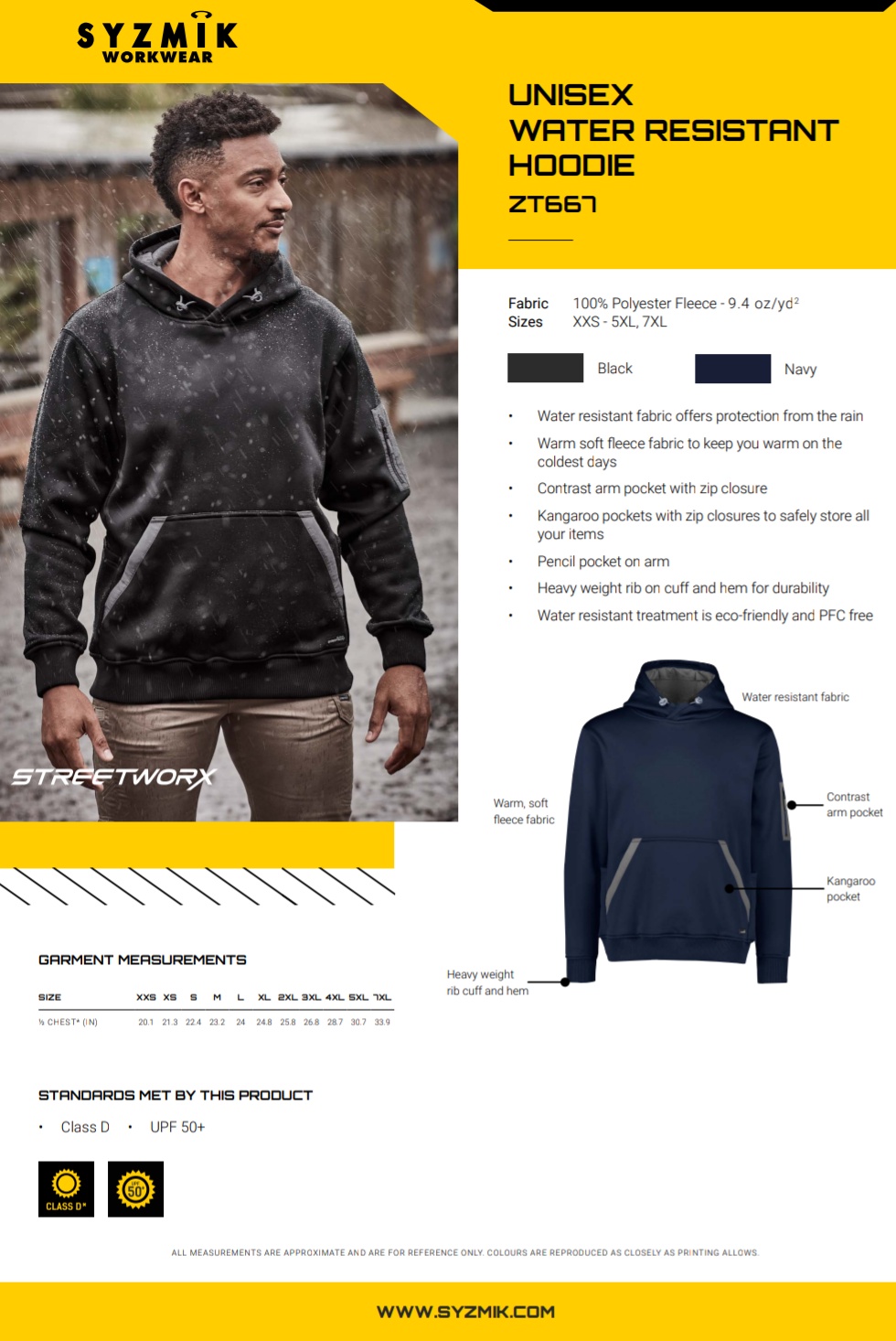 Unisex Water Resistant Hoodie ZT 667